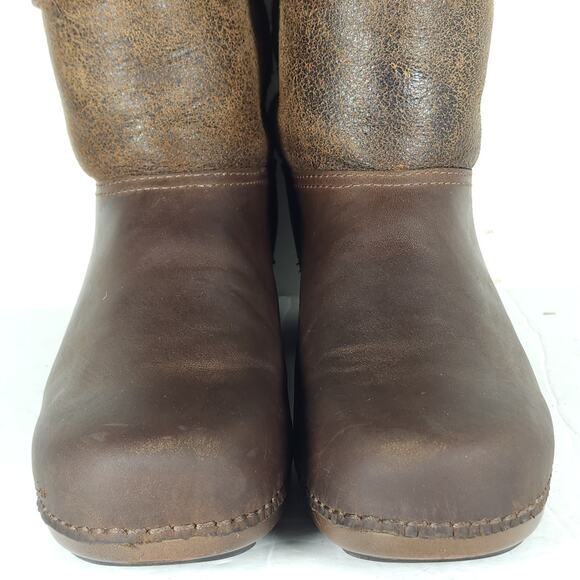 Dansko Women's Stormy EU38 US 7-7.5 Brown Leather Shearling Lined Winter Boots - Picture 4 of 16